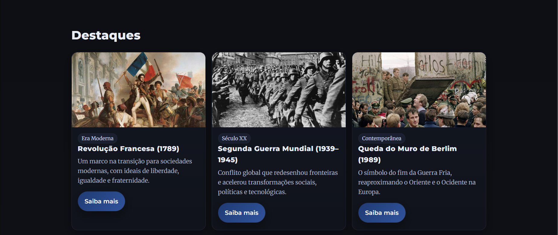 Preview do portal EcoHistory